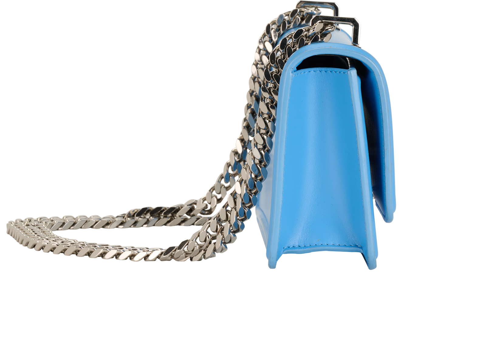 Mini TB Chain Shoulder Bag, &pound;395, Handbags, Blue, Leather, Side view